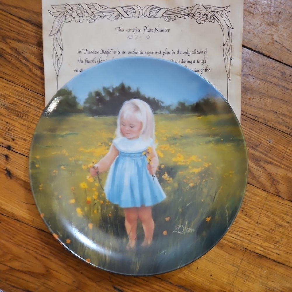 Medow Magic Special Moments Plate Collection Blue Dress Ceramic Art Plate